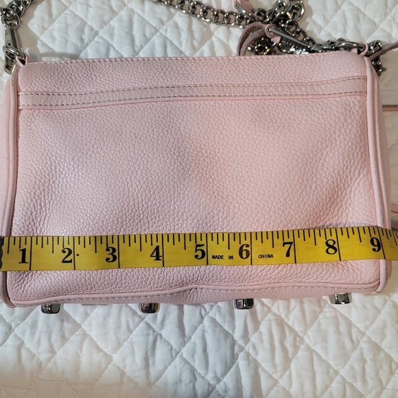 Rebecca Minkoff Pink Pebbled Mate Leather Mini MAC rossbody Bag Adjustable Strap - Picture 10 of 12